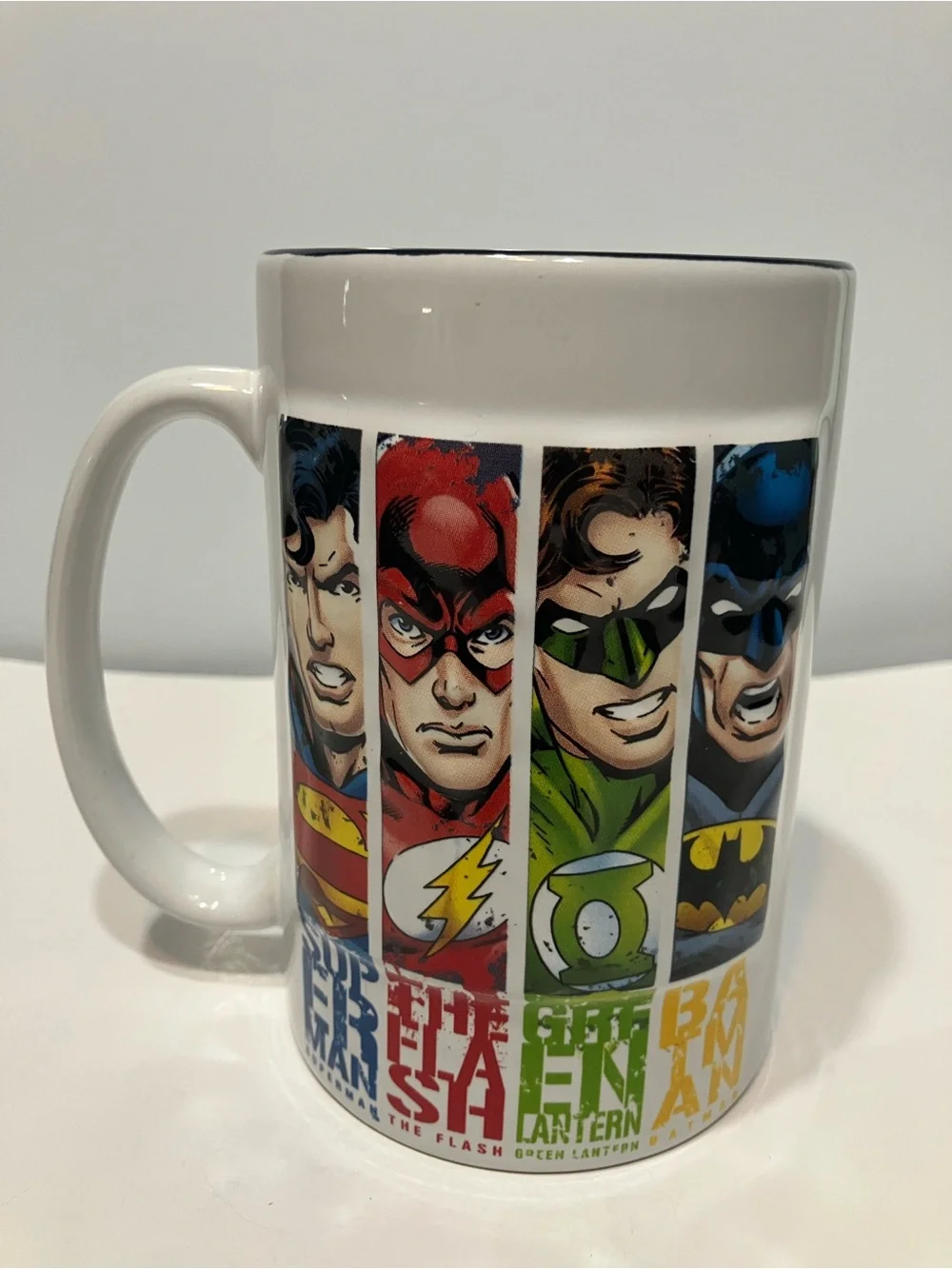 DC Comics Justice League Of America Six Flags Mug Superman Flash Batman